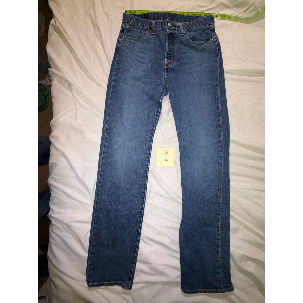 Levis 501 Original Fit Jean Mens 32x36 Blue Denim Straight Leg Button Fly T10-01